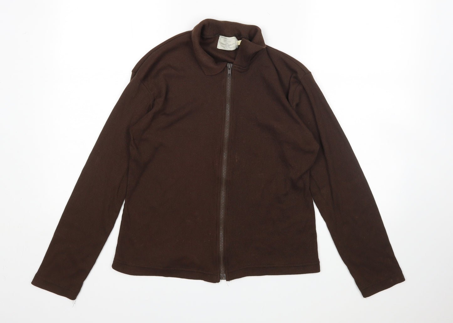 E.A Womens Brown   Full Zip Jumper Size M