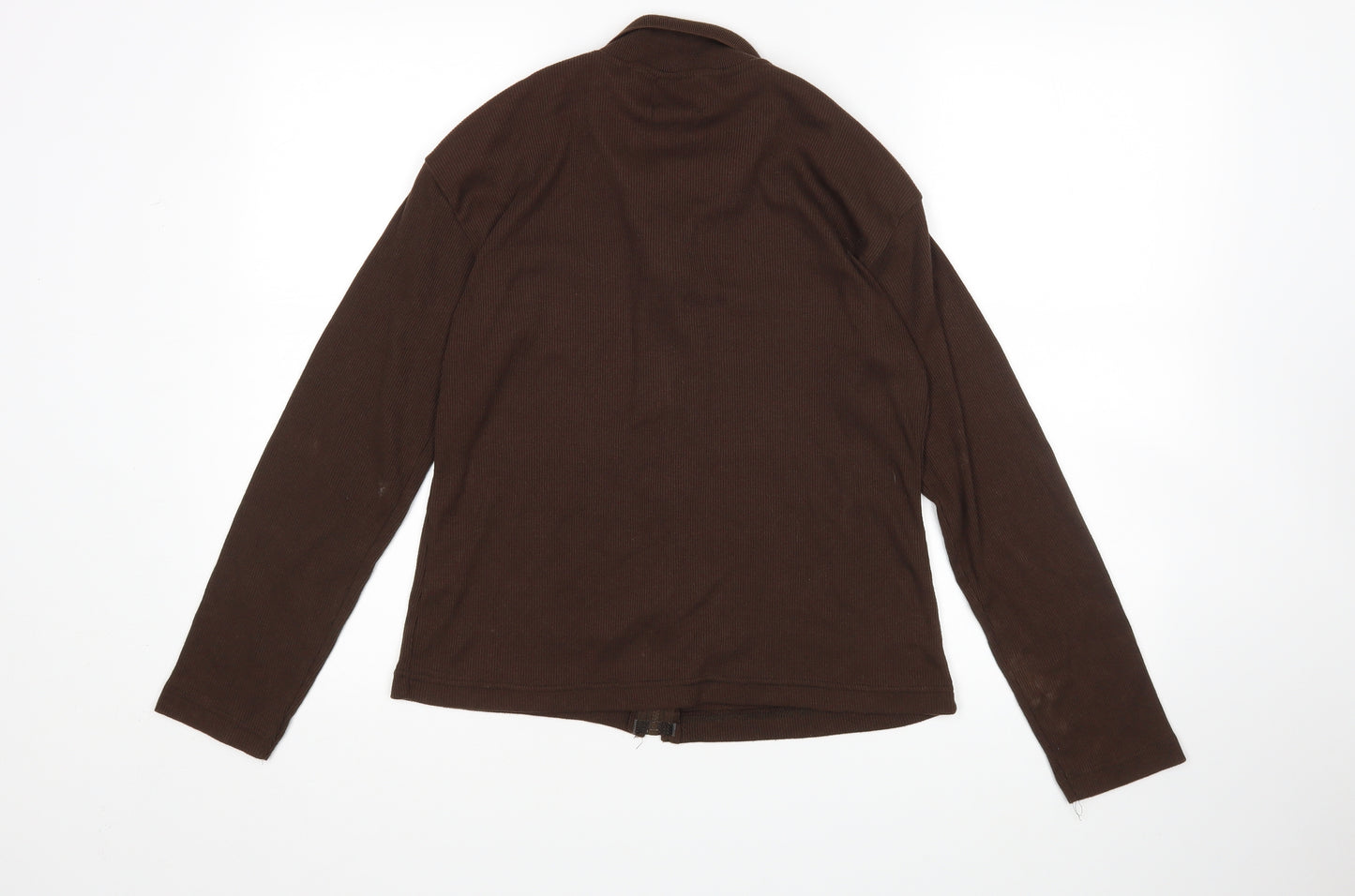 E.A Womens Brown   Full Zip Jumper Size M