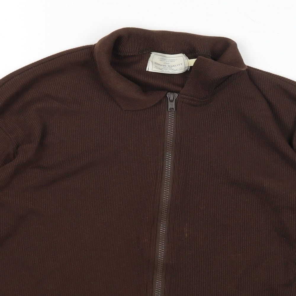 E.A Womens Brown   Full Zip Jumper Size M