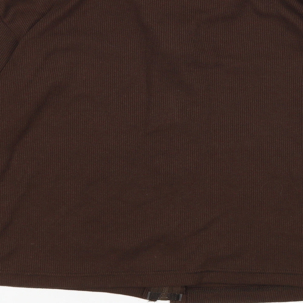 E.A Womens Brown   Full Zip Jumper Size M