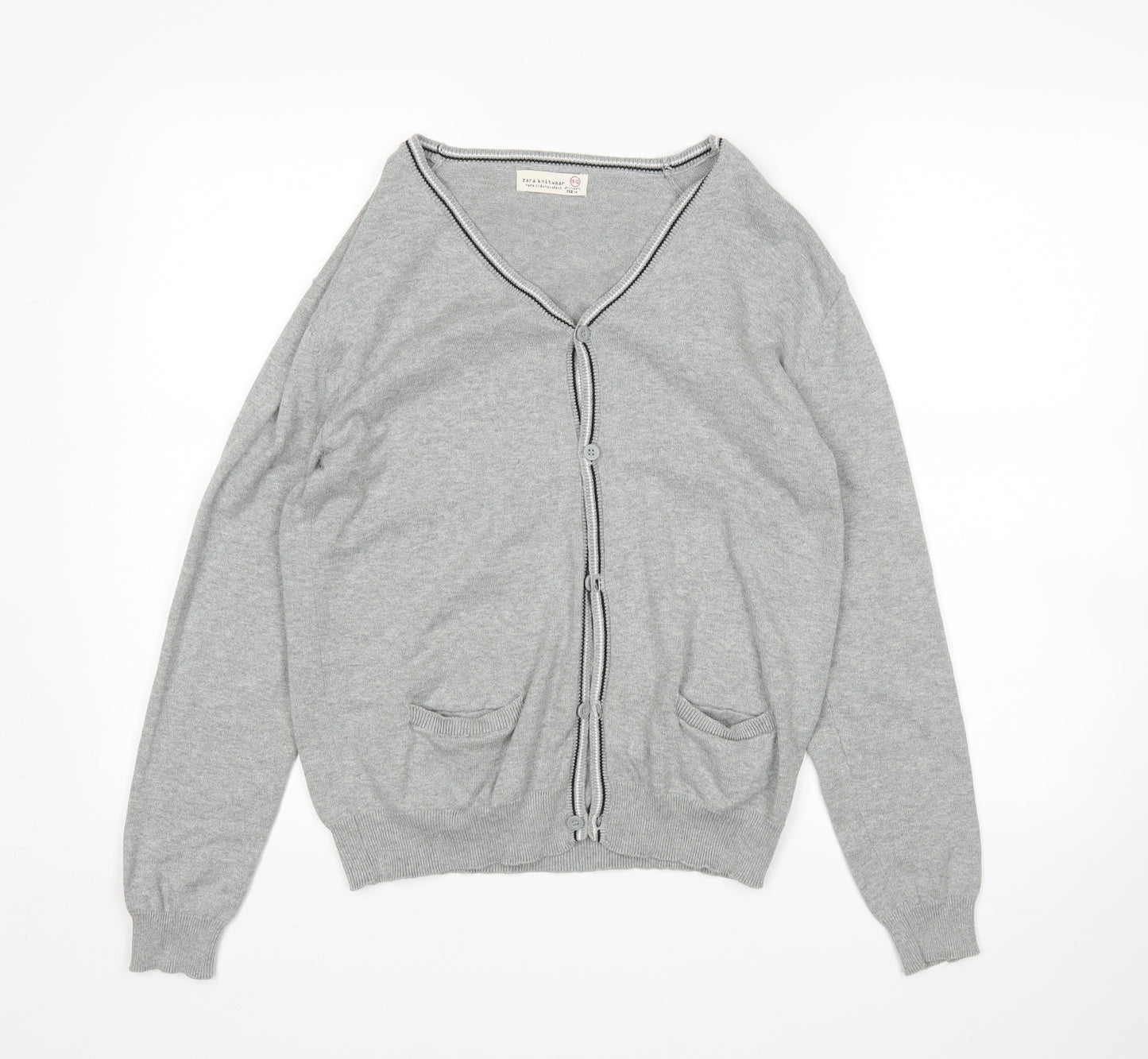 Zara Girls Grey   Cardigan Jumper Size 11-12 Years