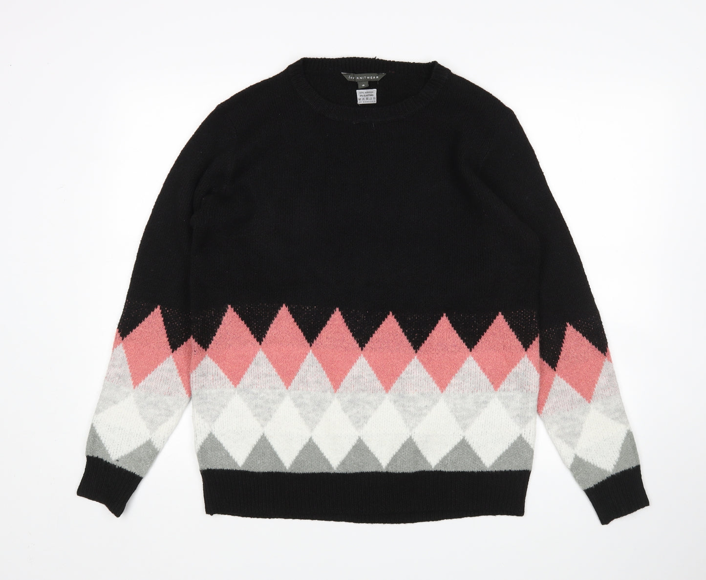 Love Knitwear Womens Multicoloured Argyle/Diamond  Pullover Jumper Size 18