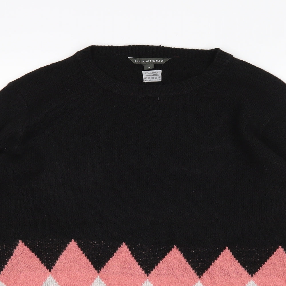 Love Knitwear Womens Multicoloured Argyle/Diamond  Pullover Jumper Size 18