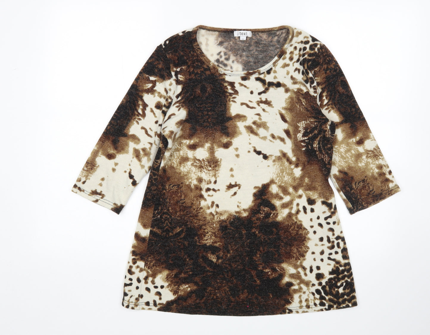 Text Womens Multicoloured Animal Print  Pullover Jumper Size S
