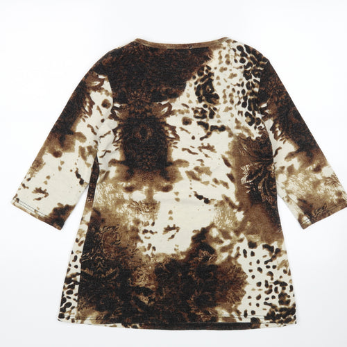 Text Womens Multicoloured Animal Print  Pullover Jumper Size S