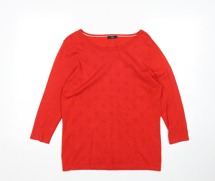 M&Co Womens Red Pullover Jumper Size 12