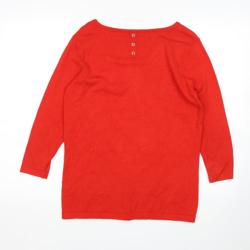 M&Co Womens Red   Pullover Jumper Size 12