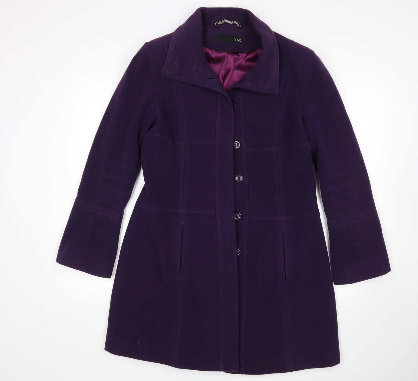 NEXT Womens Purple   Overcoat Coat Size 14