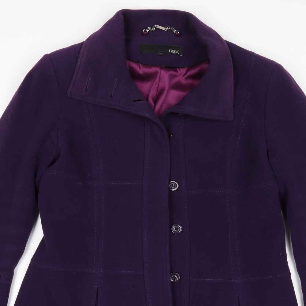 NEXT Womens Purple   Overcoat Coat Size 14