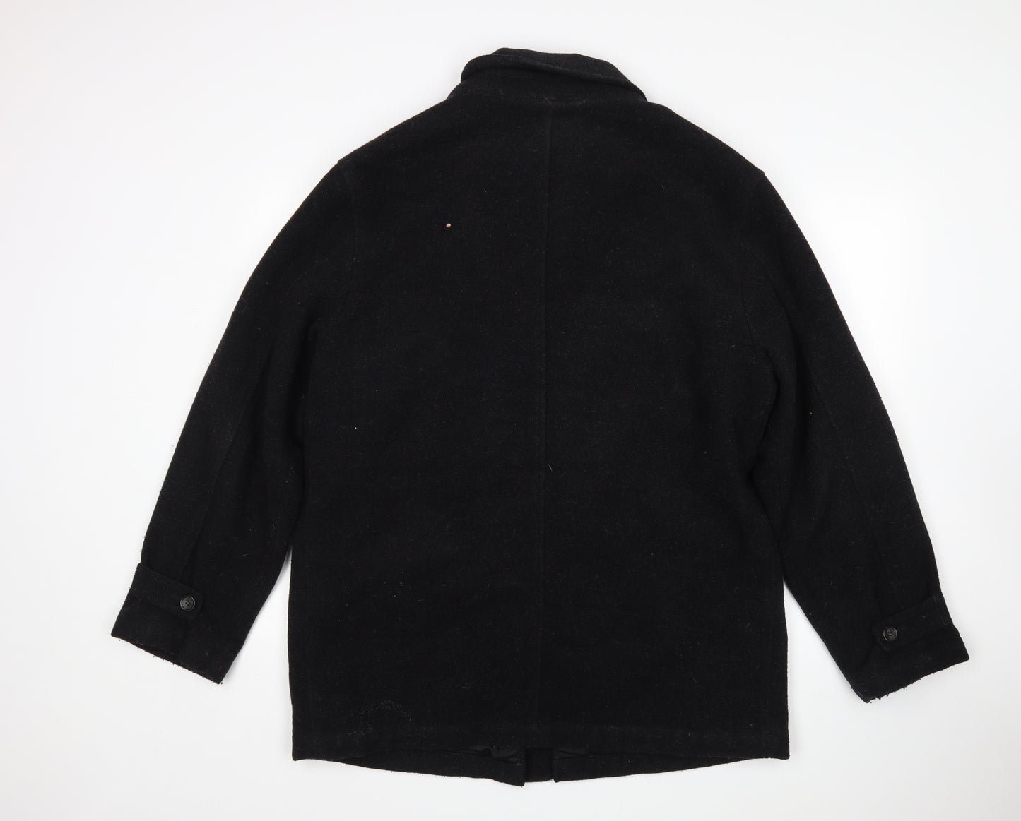 M&S Mens Black   Overcoat Coat Size L
