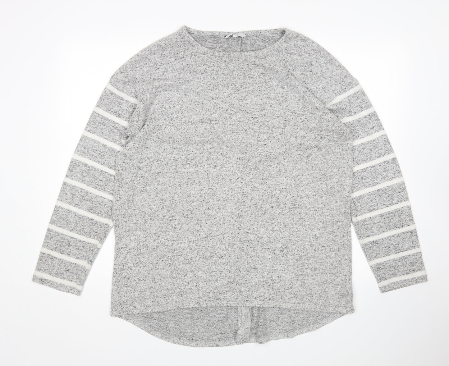 NEXT Womens Grey Striped  Pullover Jumper Size 14