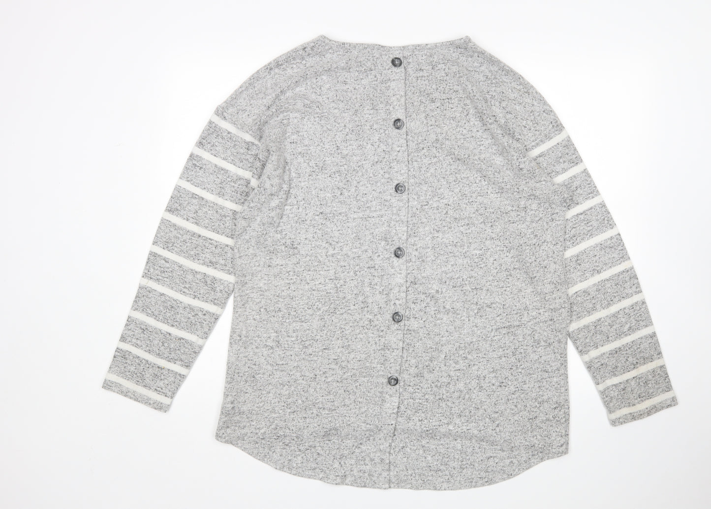 NEXT Womens Grey Striped  Pullover Jumper Size 14