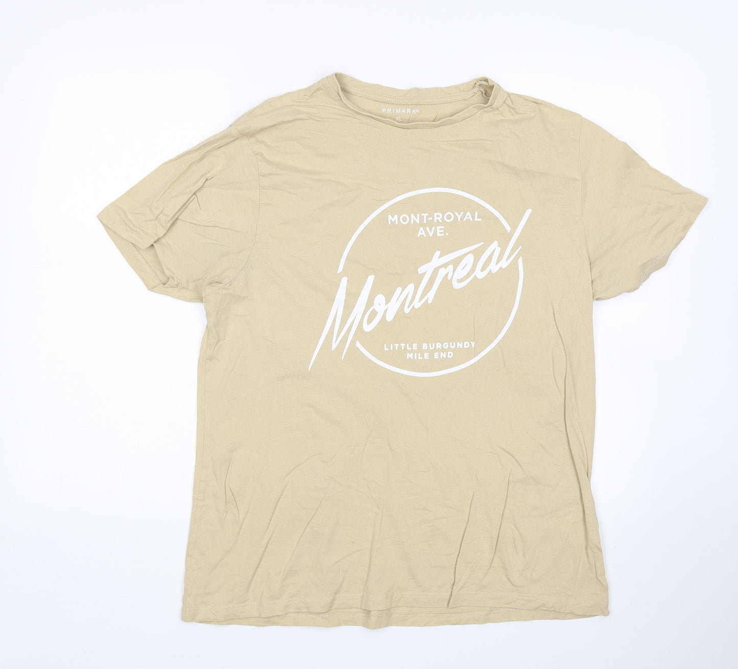 Primark Mens Beige    T-Shirt Size XL