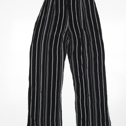 F&F Womens Black Striped  Harem Trousers Size 8 L28 in