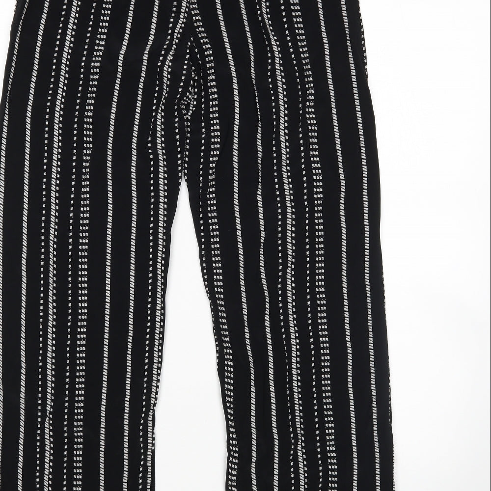 F&F Womens Black Striped  Harem Trousers Size 8 L28 in
