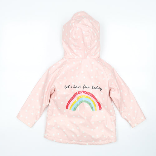 F&F Girls Pink Polka Dot  Rain Coat Coat Size 3-4 Years