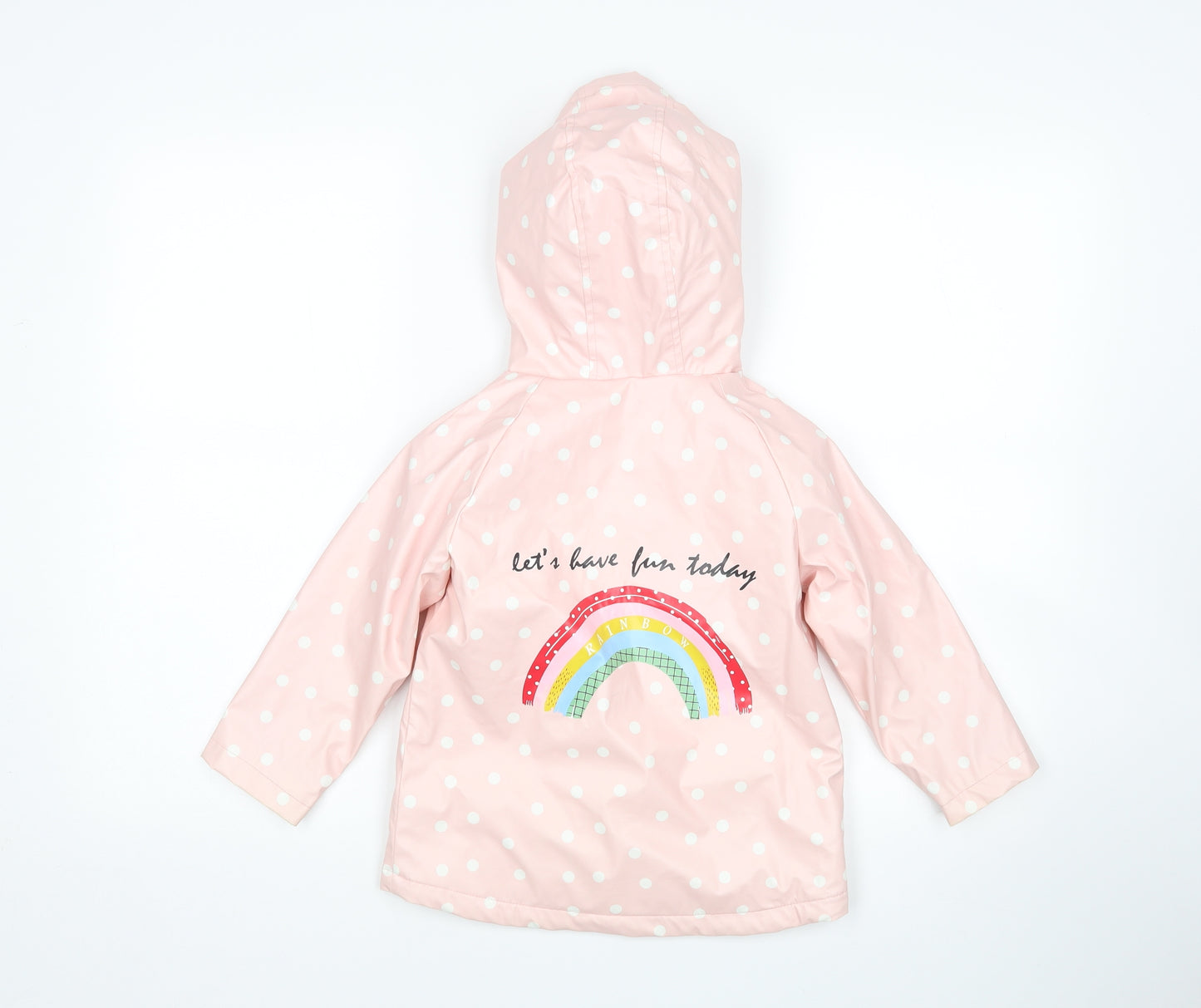 F&F Girls Pink Polka Dot  Rain Coat Coat Size 3-4 Years