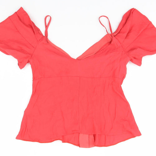 Topshop Womens Red   Basic T-Shirt Size 10