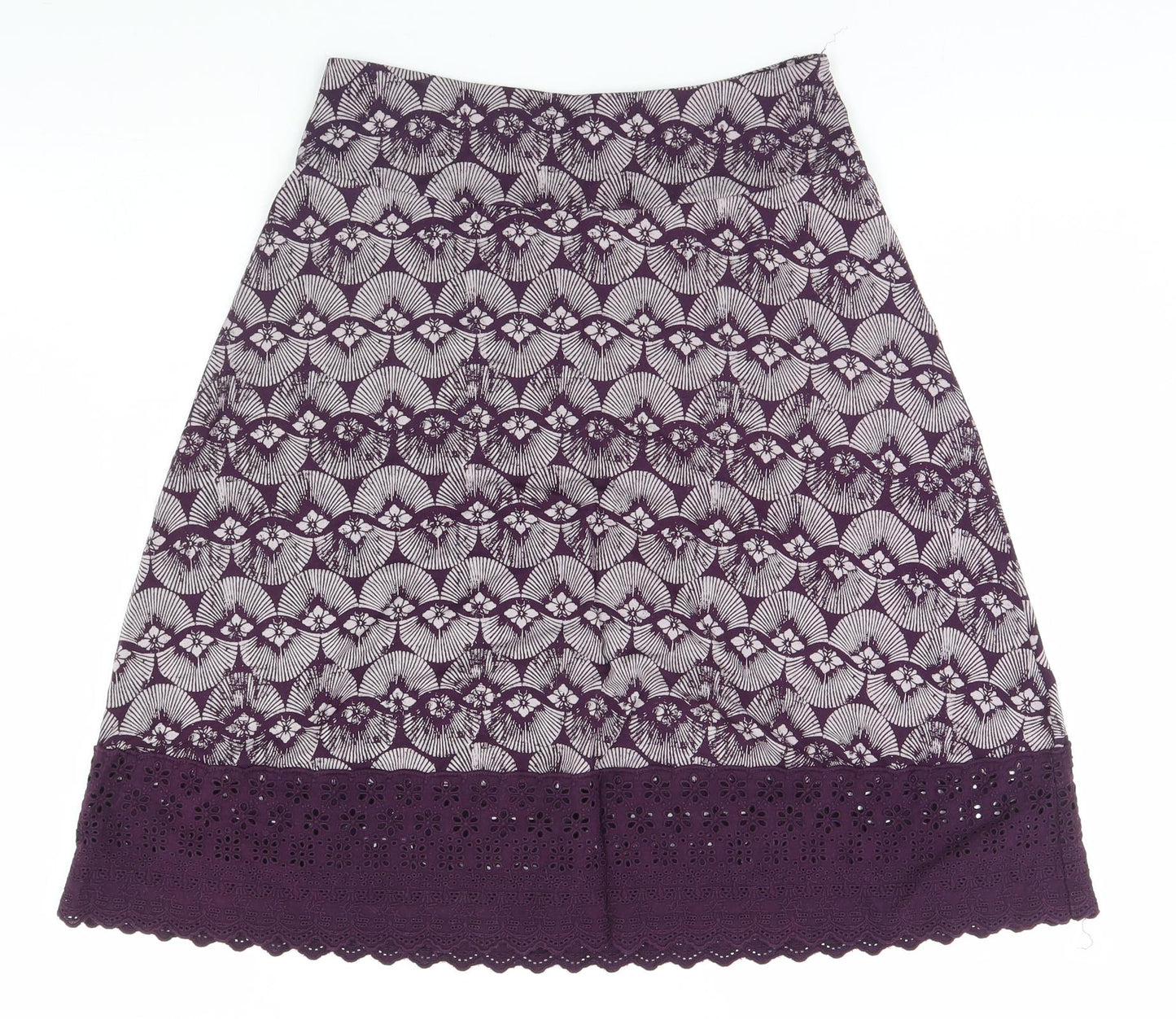 White Stuff Womens Blue Geometric  A-Line Skirt Size 8