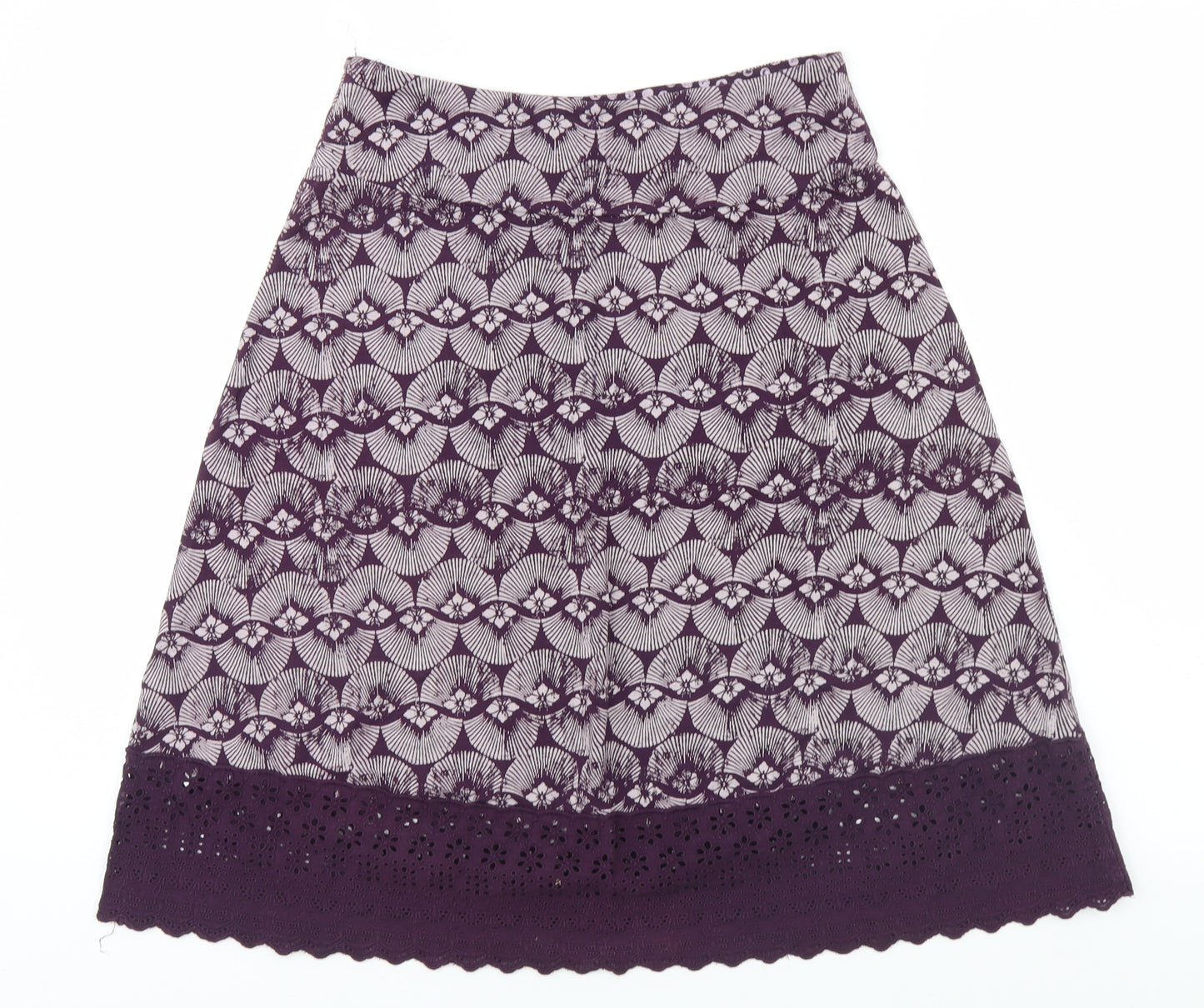 White Stuff Womens Blue Geometric  A-Line Skirt Size 8