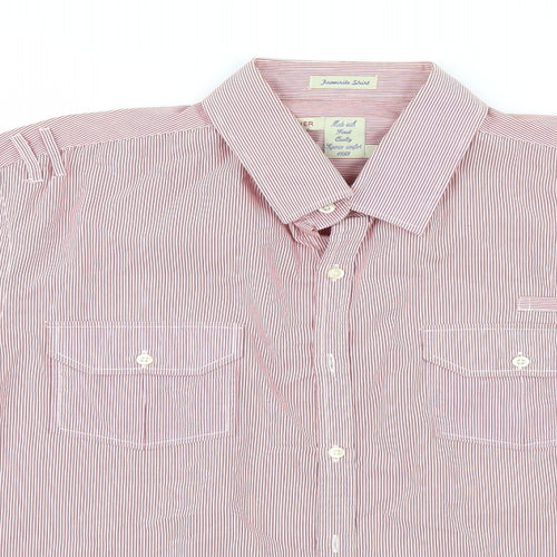 River Island Mens Red Striped   Button-Up Size L