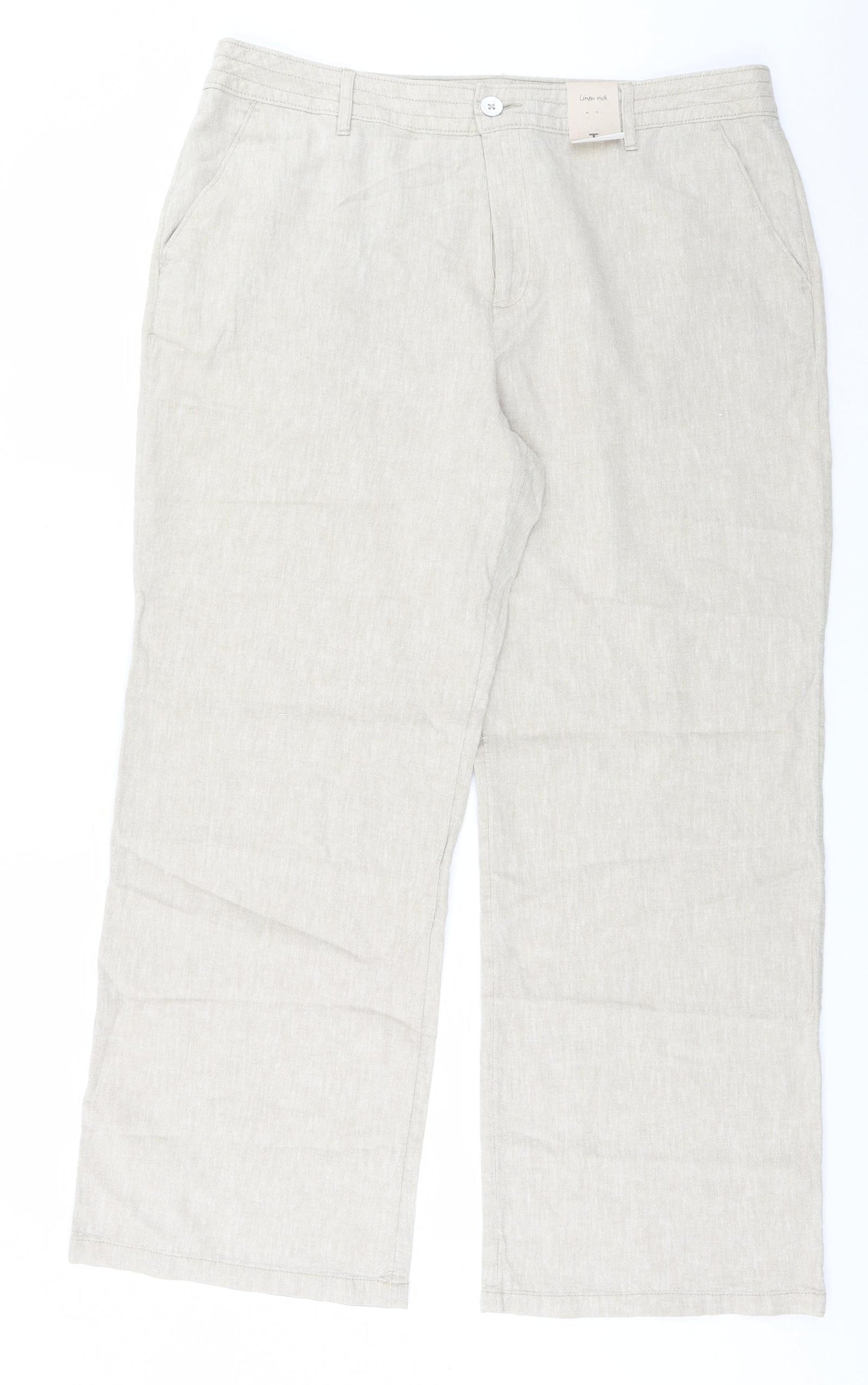 TU Womens Beige   Trousers  Size 16 L28 in