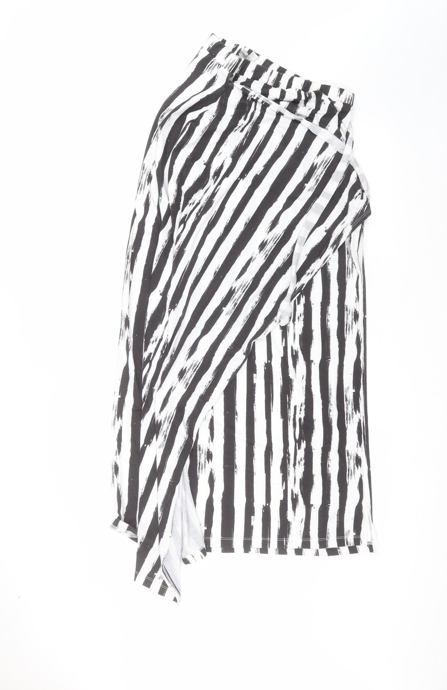 ASOS Womens Black Striped  A-Line Skirt Size 14