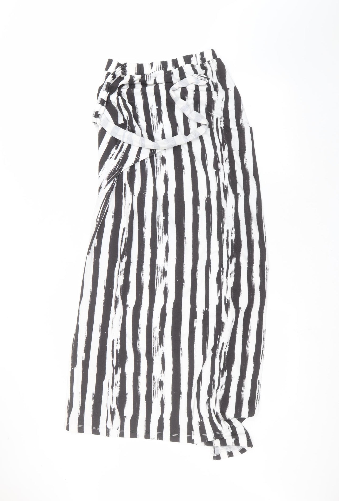 ASOS Womens Black Striped  A-Line Skirt Size 14