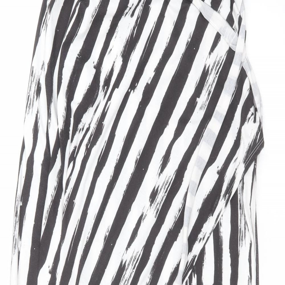 ASOS Womens Black Striped  A-Line Skirt Size 14