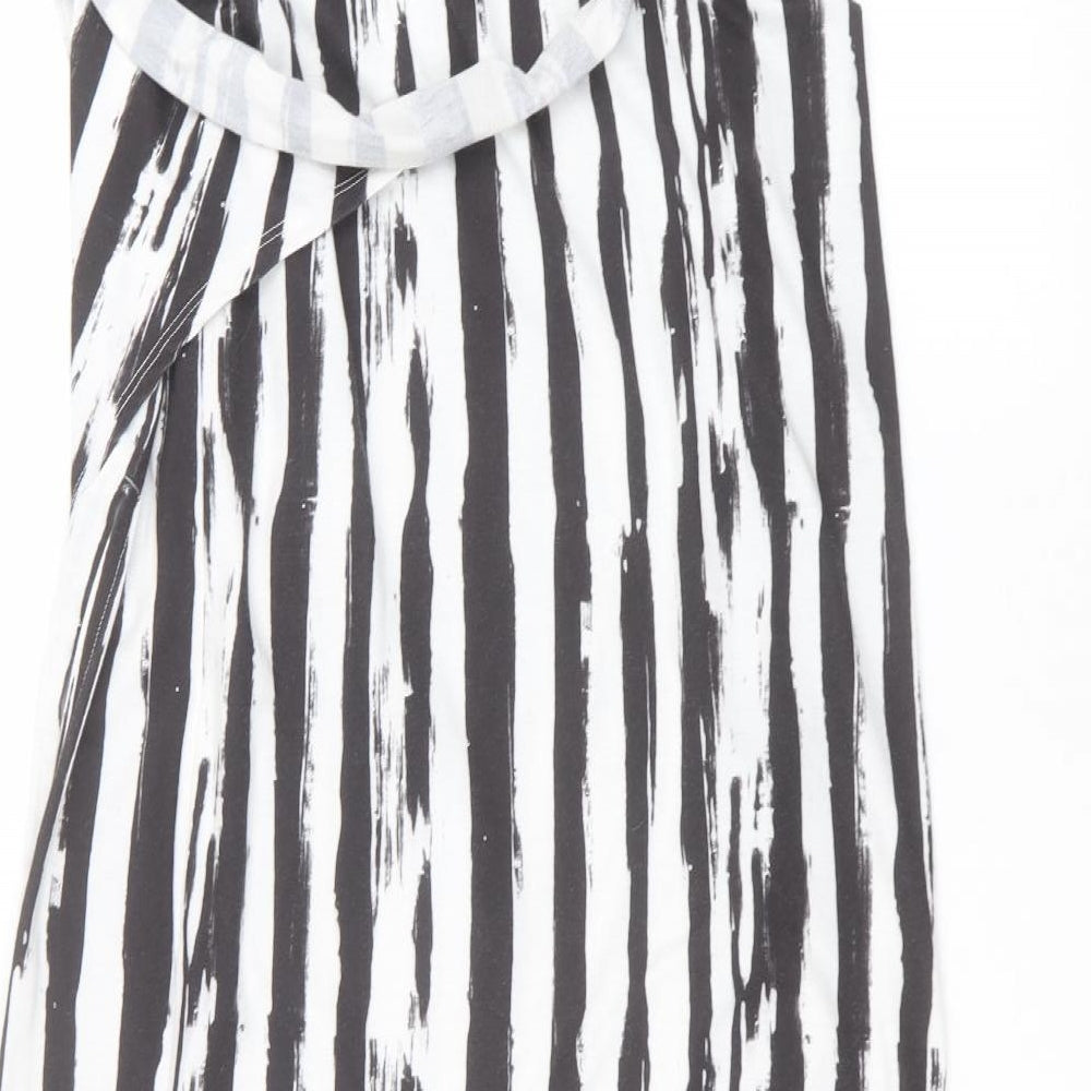 ASOS Womens Black Striped  A-Line Skirt Size 14