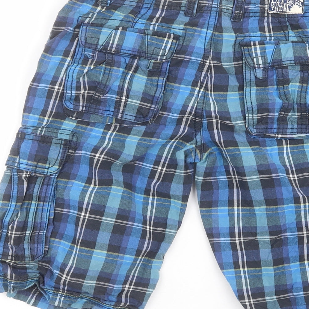 Fat Face Boys Blue Striped  Cargo Shorts Size 12-13 Years