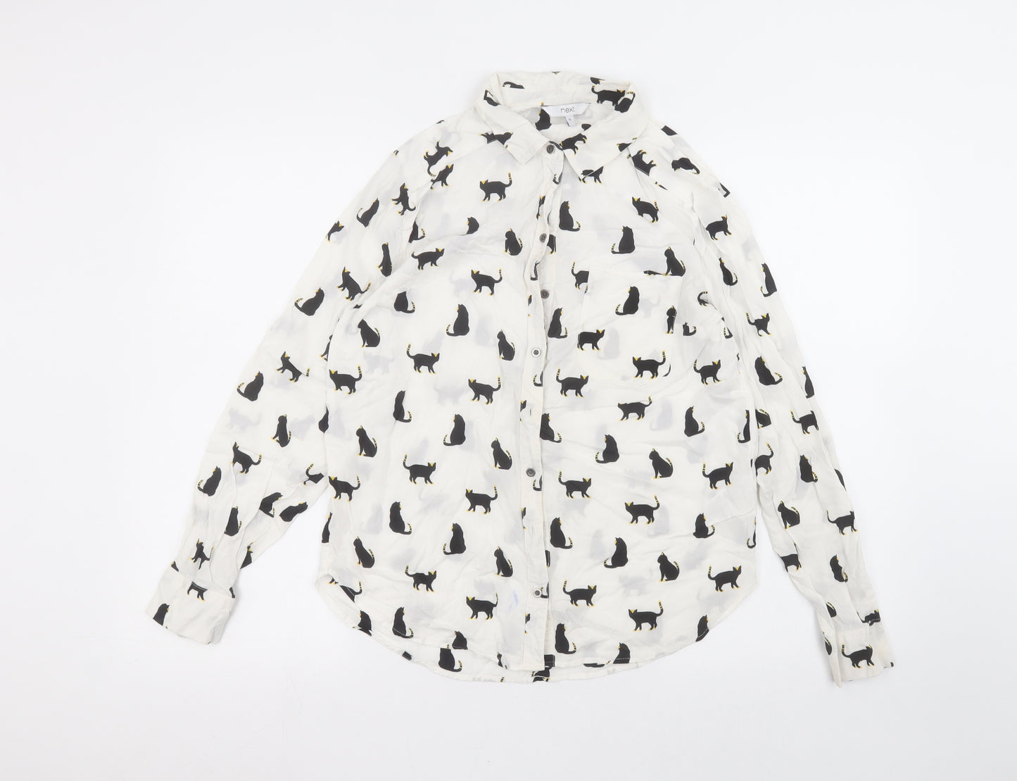 NEXT Womens White   Basic Button-Up Size 10