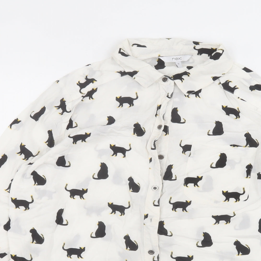 NEXT Womens White   Basic Button-Up Size 10