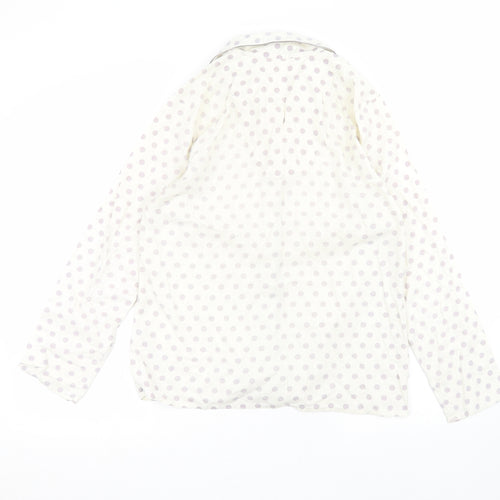 Marks and Spencer Womens White Polka Dot  Basic Button-Up Size 12