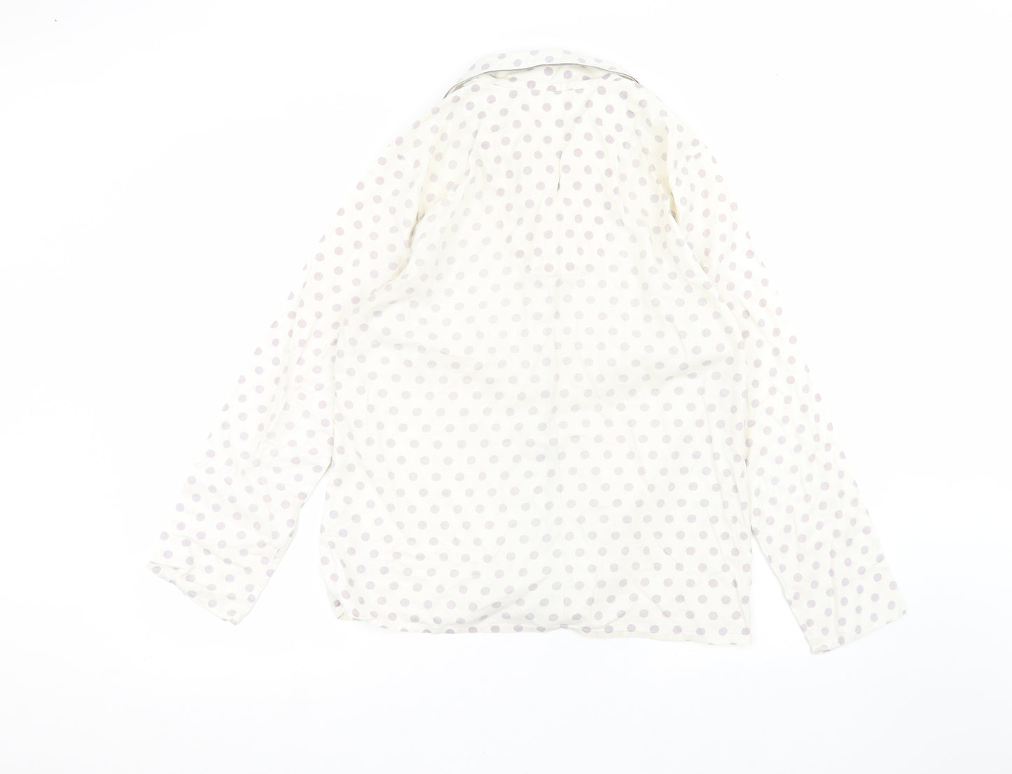 Marks and Spencer Womens White Polka Dot  Basic Button-Up Size 12