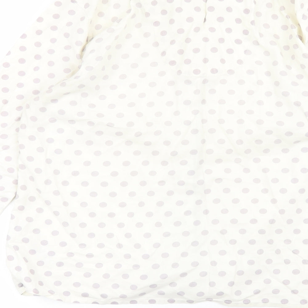 Marks and Spencer Womens White Polka Dot  Basic Button-Up Size 12