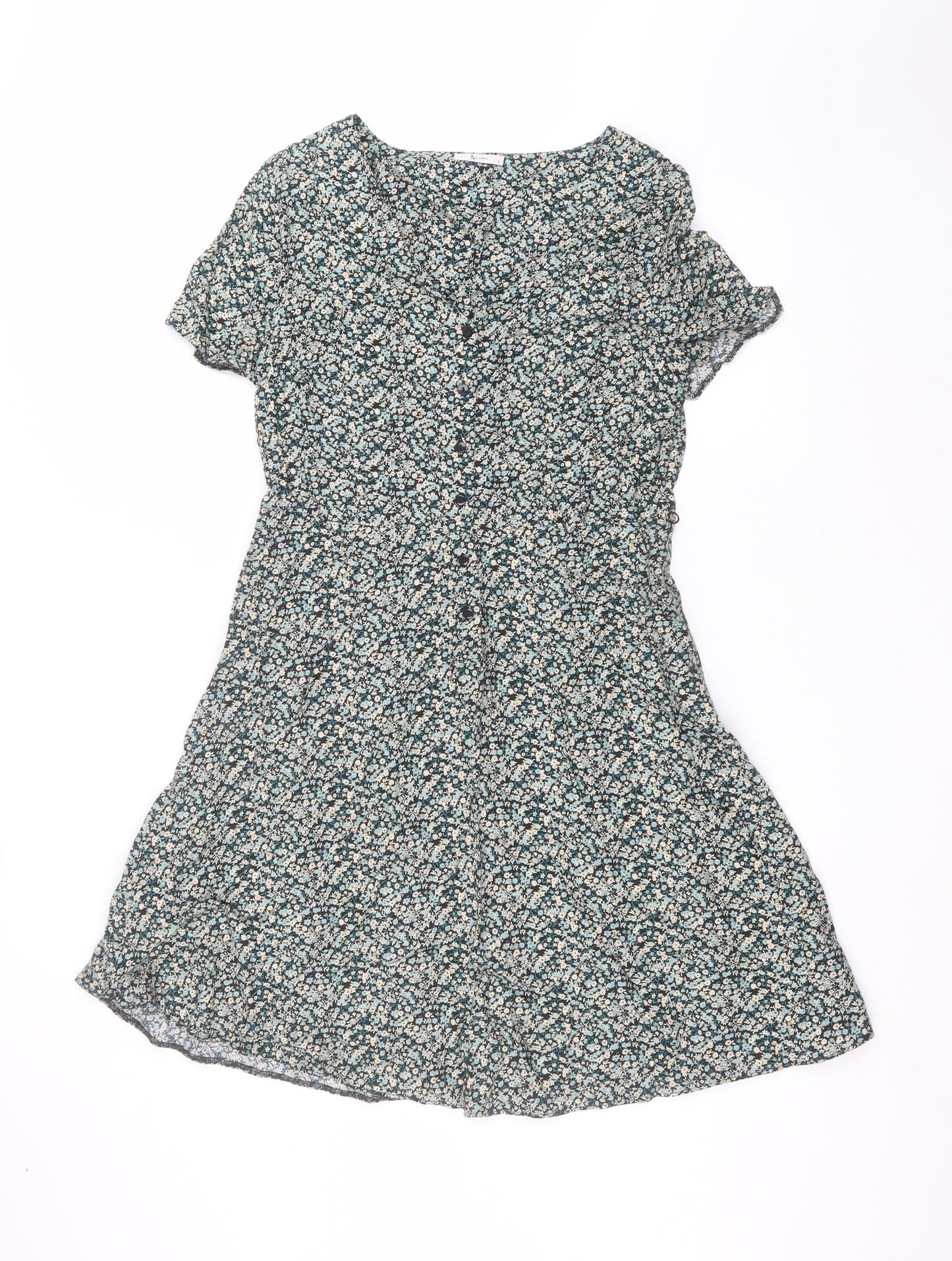 TU Womens Green Floral  A-Line  Size 12