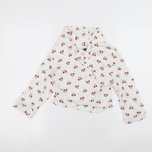 MAX Womens White Polka Dot  Cardigan Jumper Size L