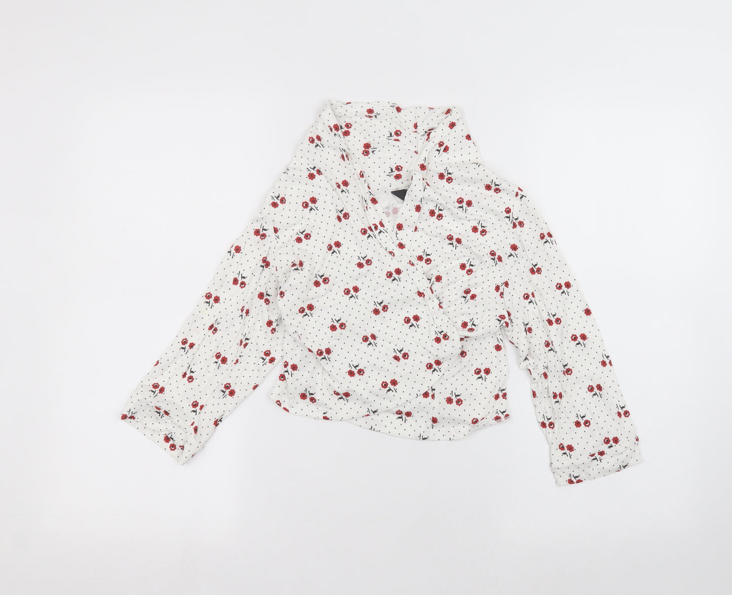 MAX Womens White Polka Dot  Cardigan Jumper Size L