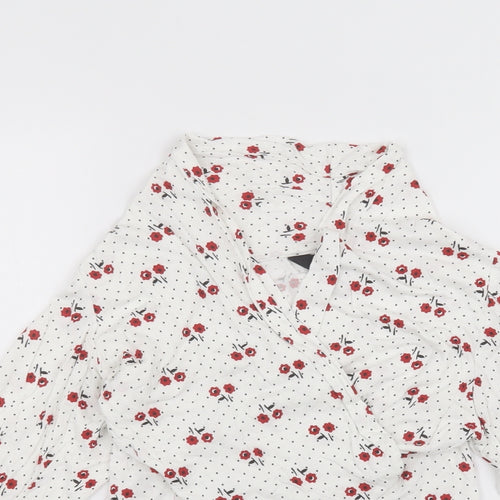 MAX Womens White Polka Dot  Cardigan Jumper Size L
