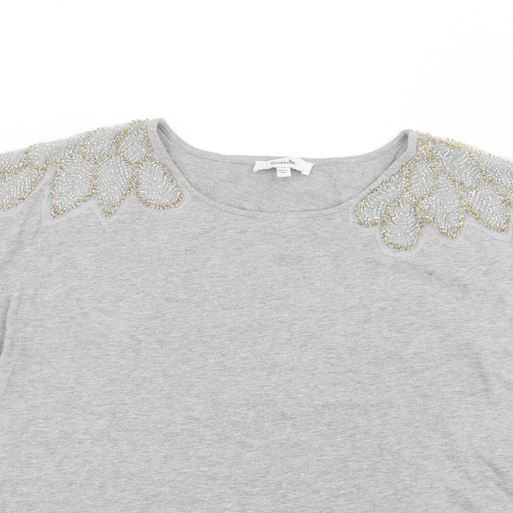 Simply Be Womens Grey   Basic T-Shirt Size 16
