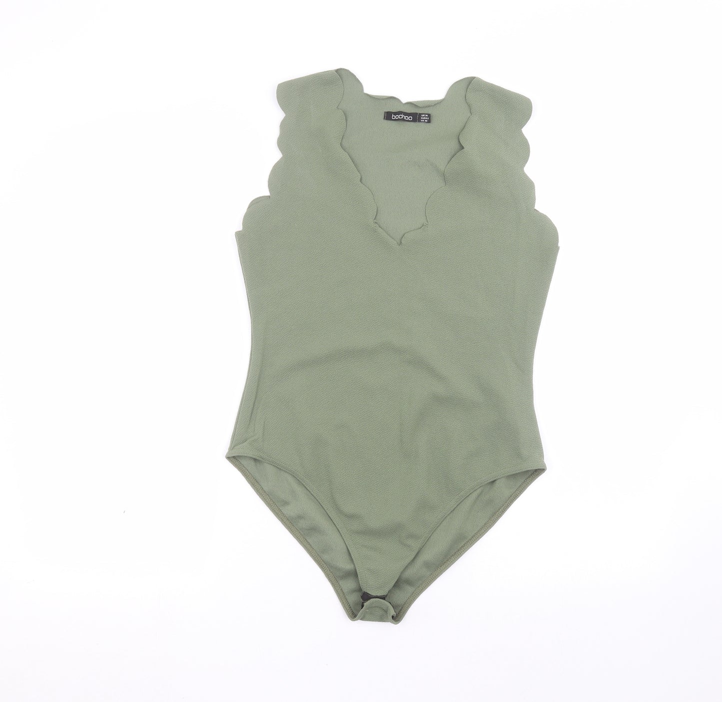Boohoo Womens Green   Bodysuit One-Piece Size 14