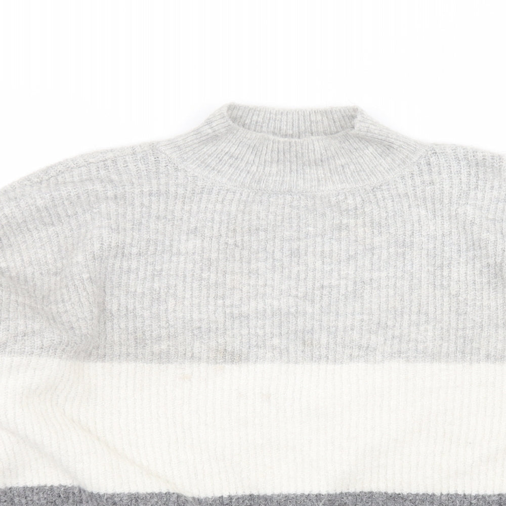 Primark Womens Grey Striped  Pullover Jumper Size L