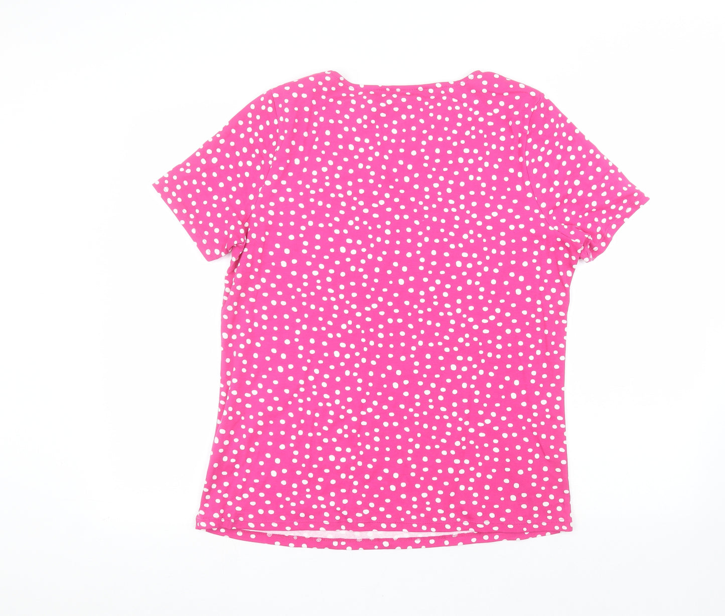 Bonmarché Womens Pink Polka Dot  Basic T-Shirt Size 16