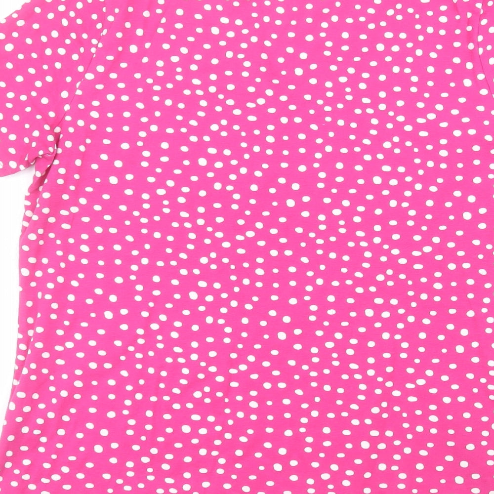Bonmarché Womens Pink Polka Dot  Basic T-Shirt Size 16
