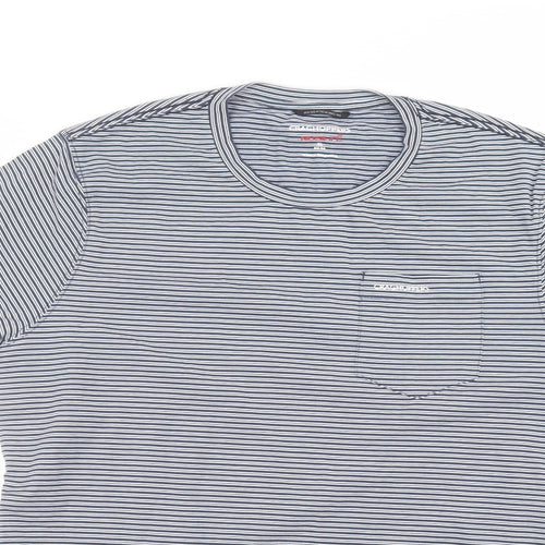 Craghoppers Mens Blue Striped   T-Shirt Size XL