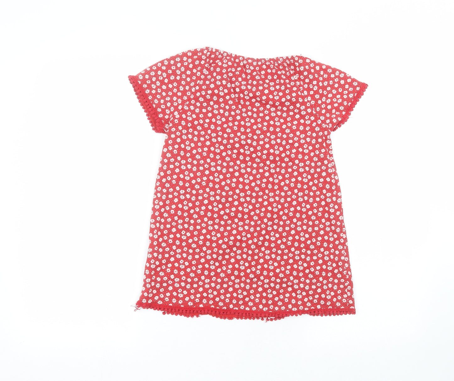 TU Girls Red Floral  Basic T-Shirt Size 11 Years