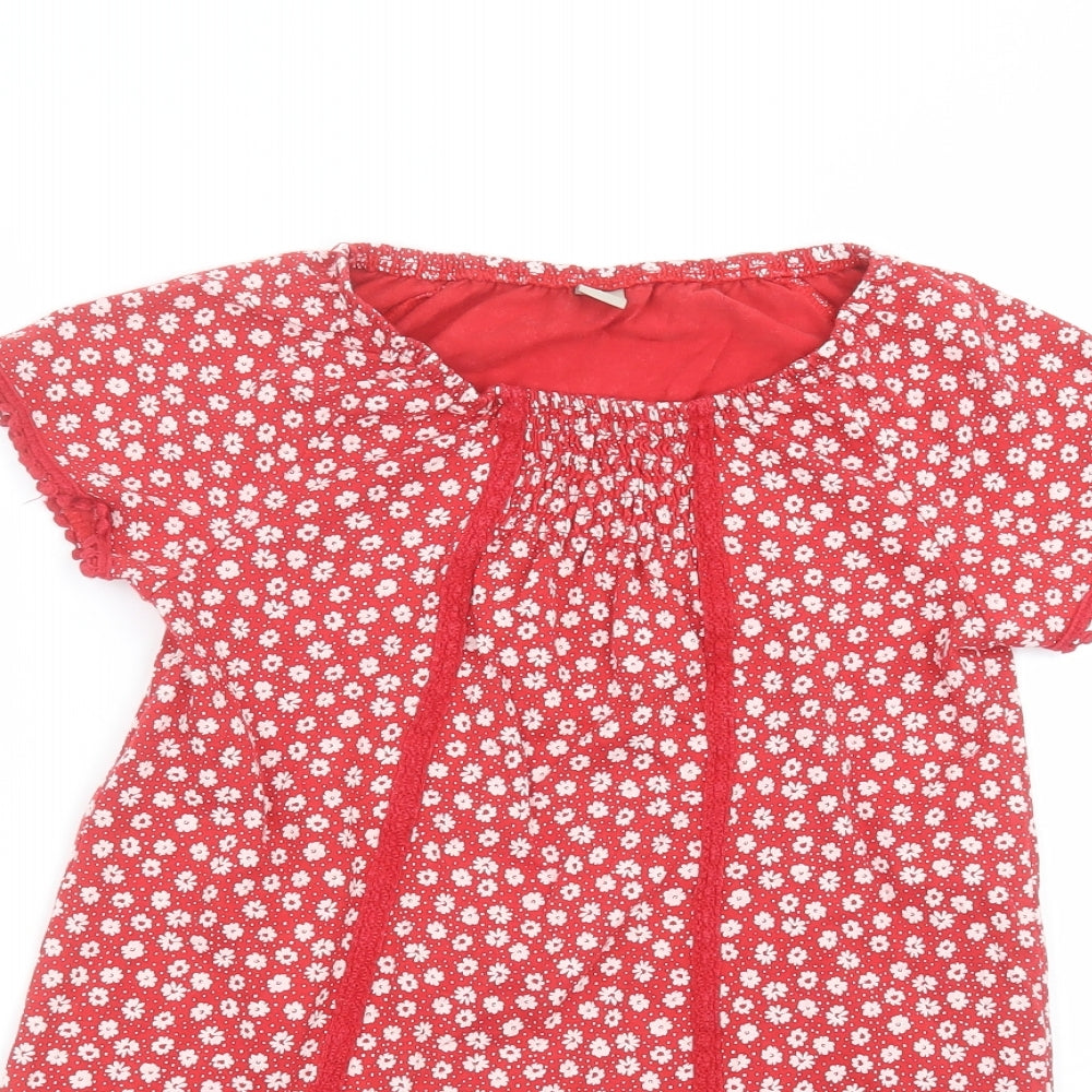 TU Girls Red Floral  Basic T-Shirt Size 11 Years
