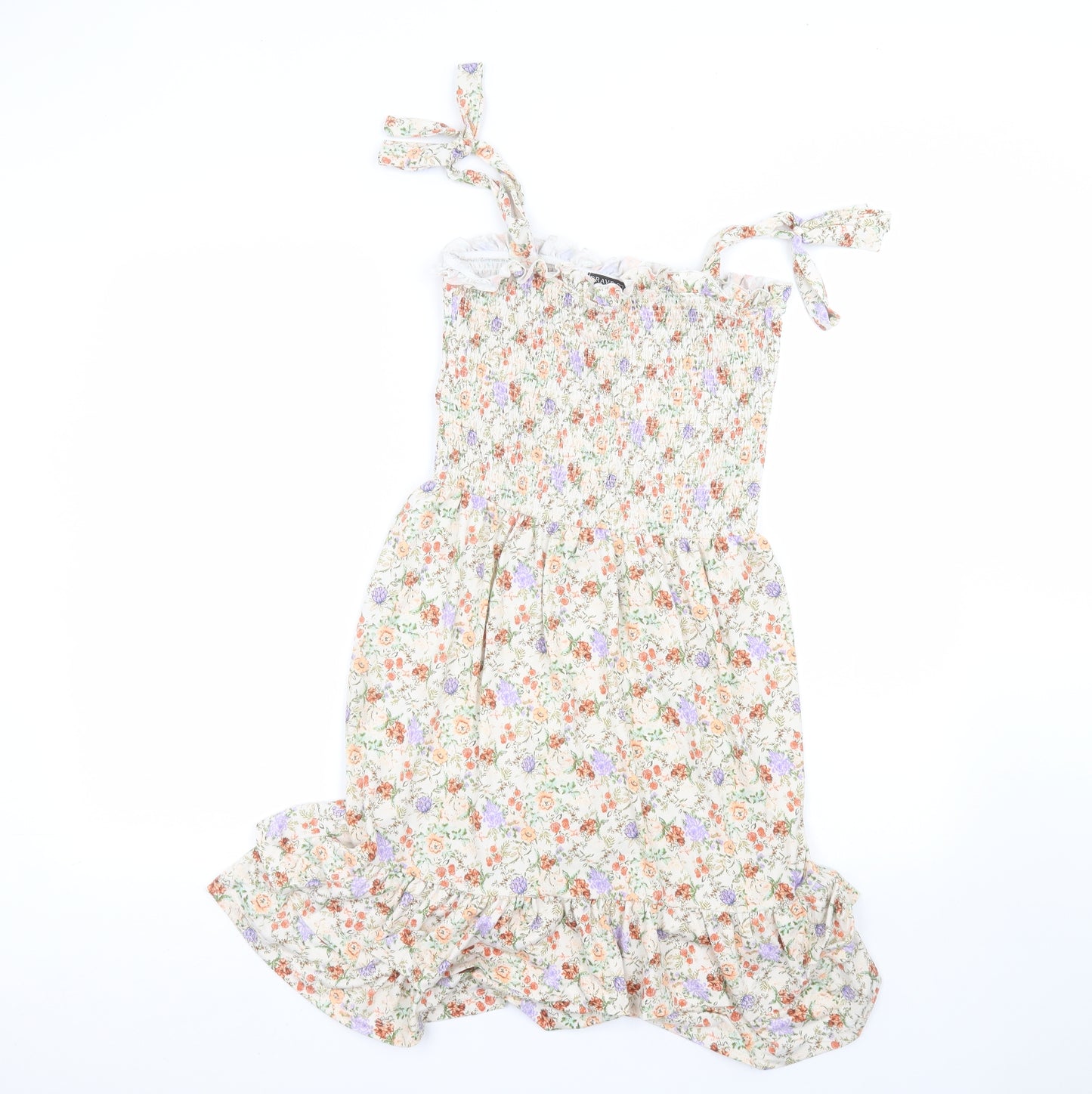 Brave Soul Womens Beige Floral  A-Line  Size M