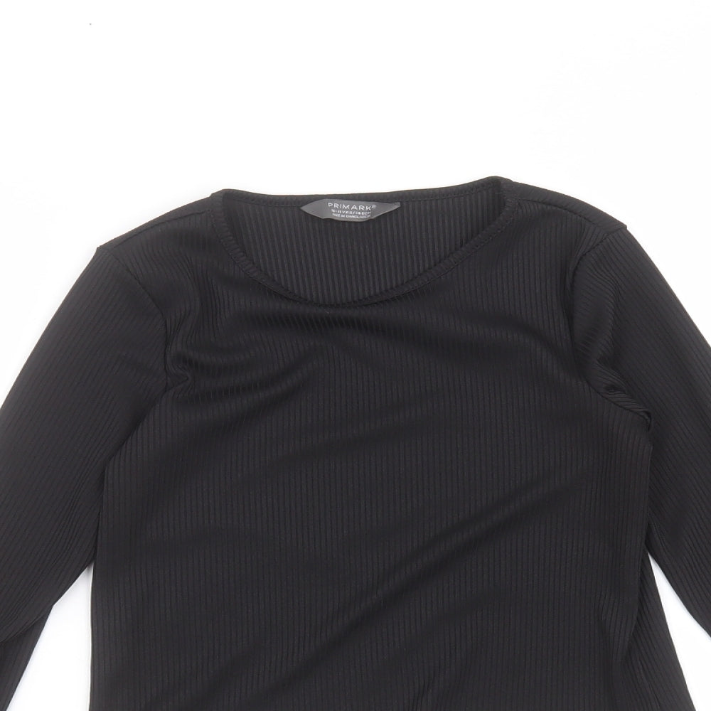 Primark Girls Black   Basic T-Shirt Size 10-11 Years